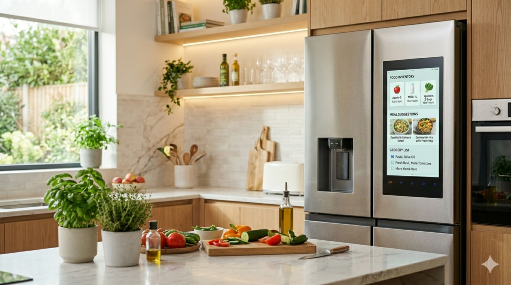 Smart refrigerator for food management and healthy kitchen