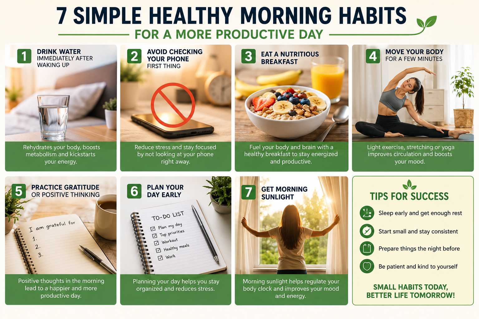 7 Simple Healthy Morning Habits for a More Productive Day